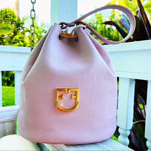 Furla Corona Drawstring Bucket Bag EUC - Picture 4 of 13